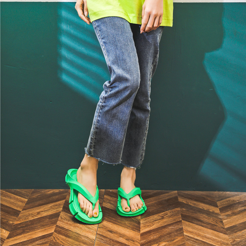 EVA rubber women green chappal